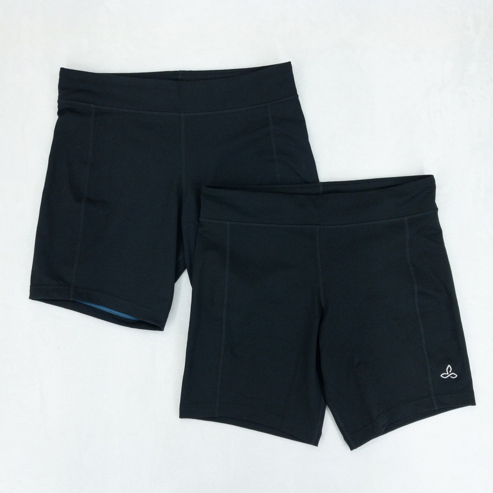 prAna JD Compression Shorts Lot of 2 Mens XL Black Athletic Biker Stretch